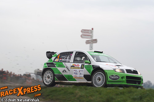 Harry Kleinjan met de Skoda Fabia WRC